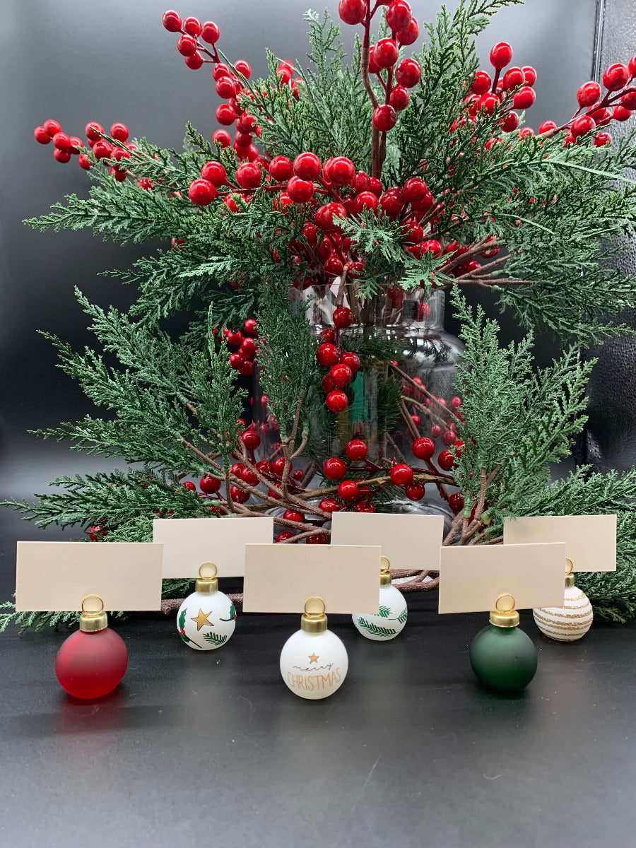 Christmas Bauble Place Card Holders