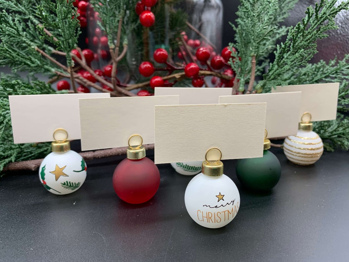 Christmas Bauble Place Card Holders