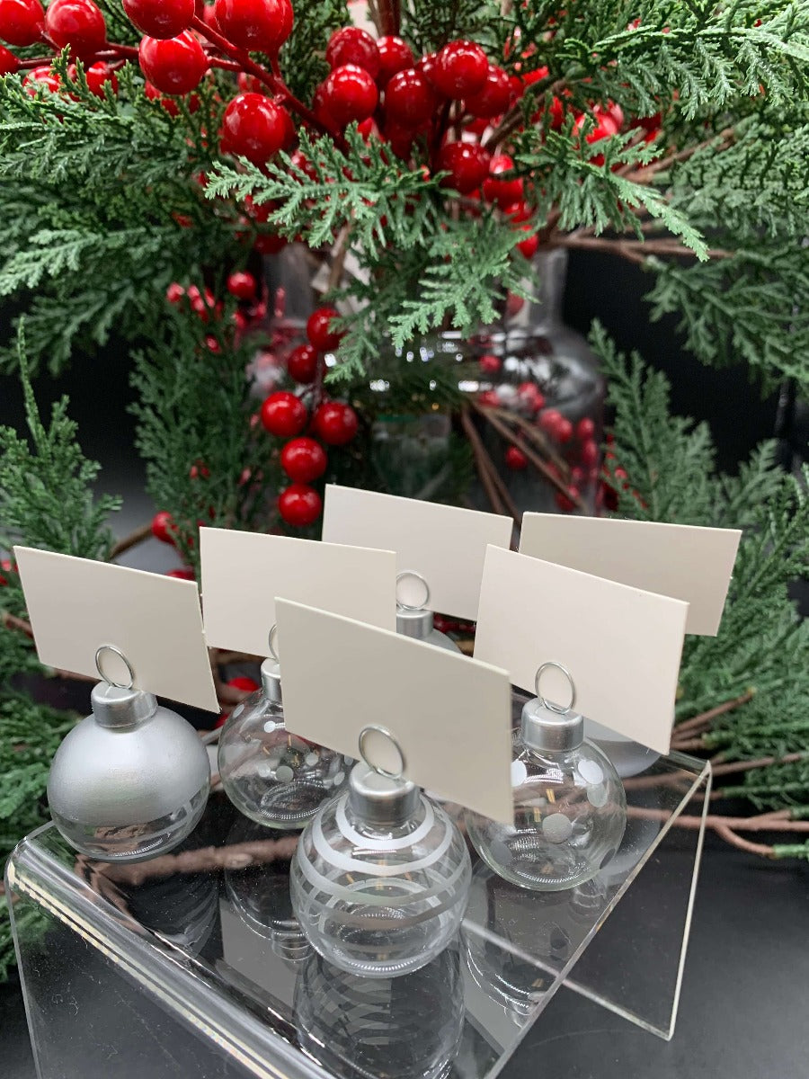 Christmas Bauble Place Card Holders