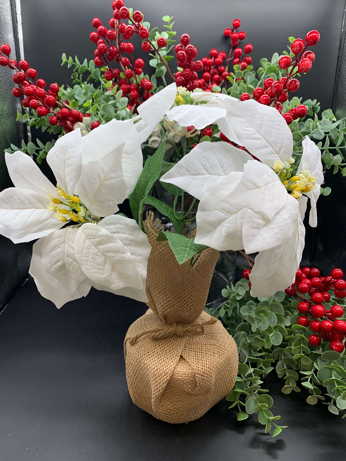 Christmas White Potted Poinsettia