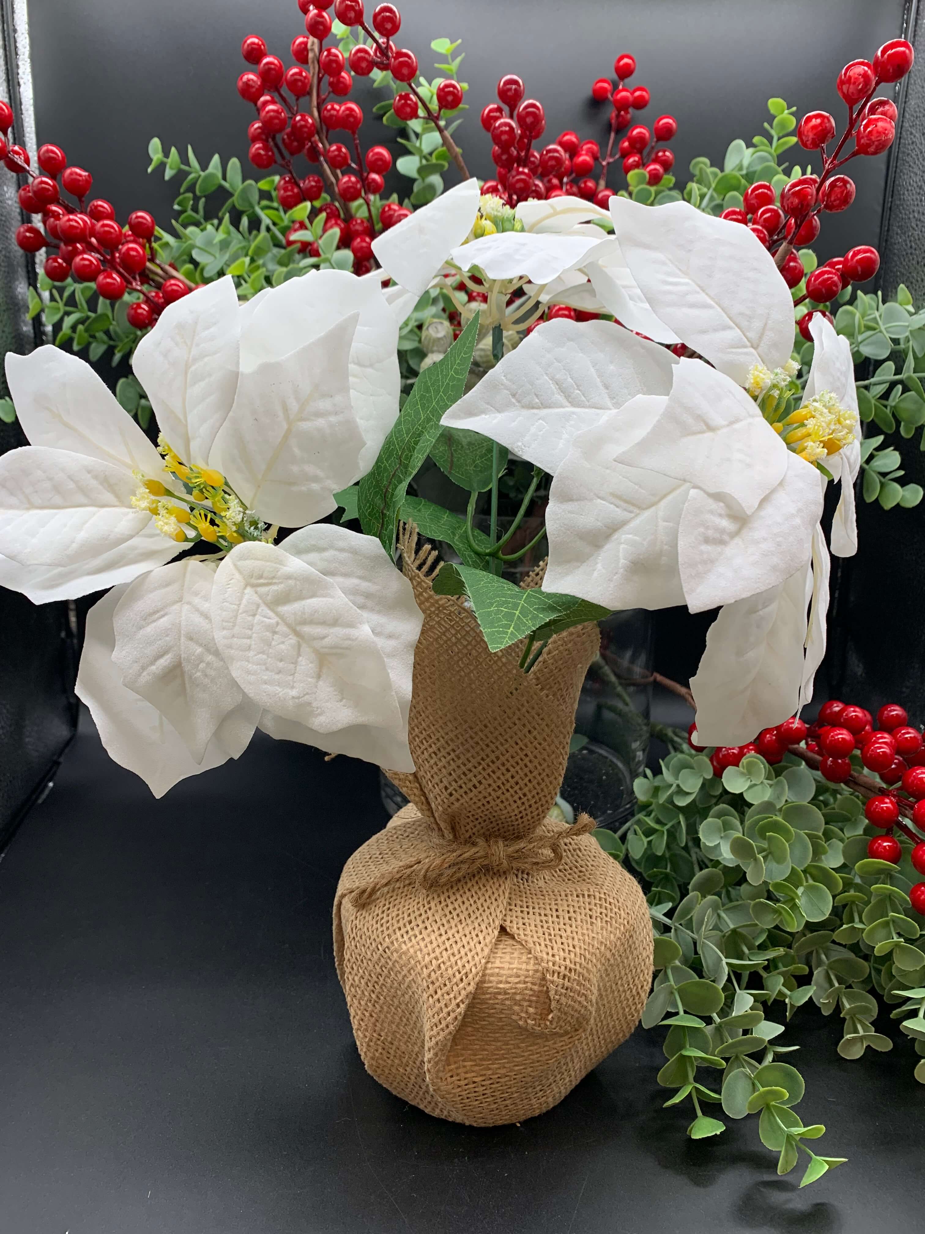 Christmas White Potted Poinsettia