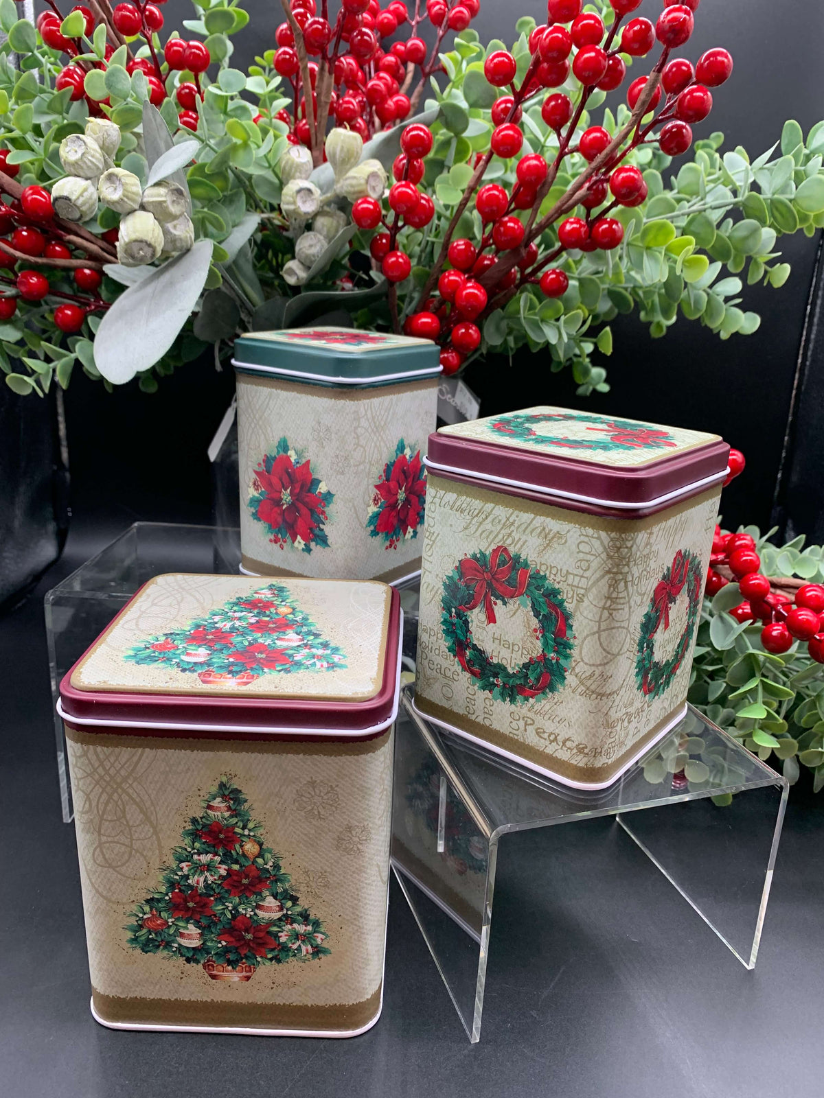 Christmas Set of 3 Tins